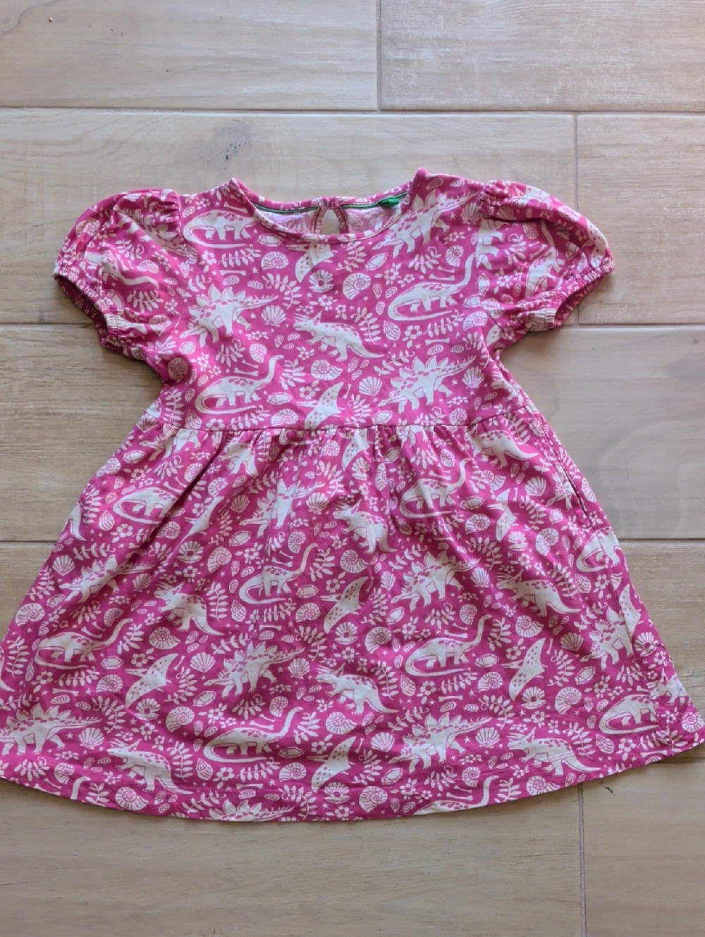 Mini Boden Pink Dinosaur Print Girls Dress Size 4-5